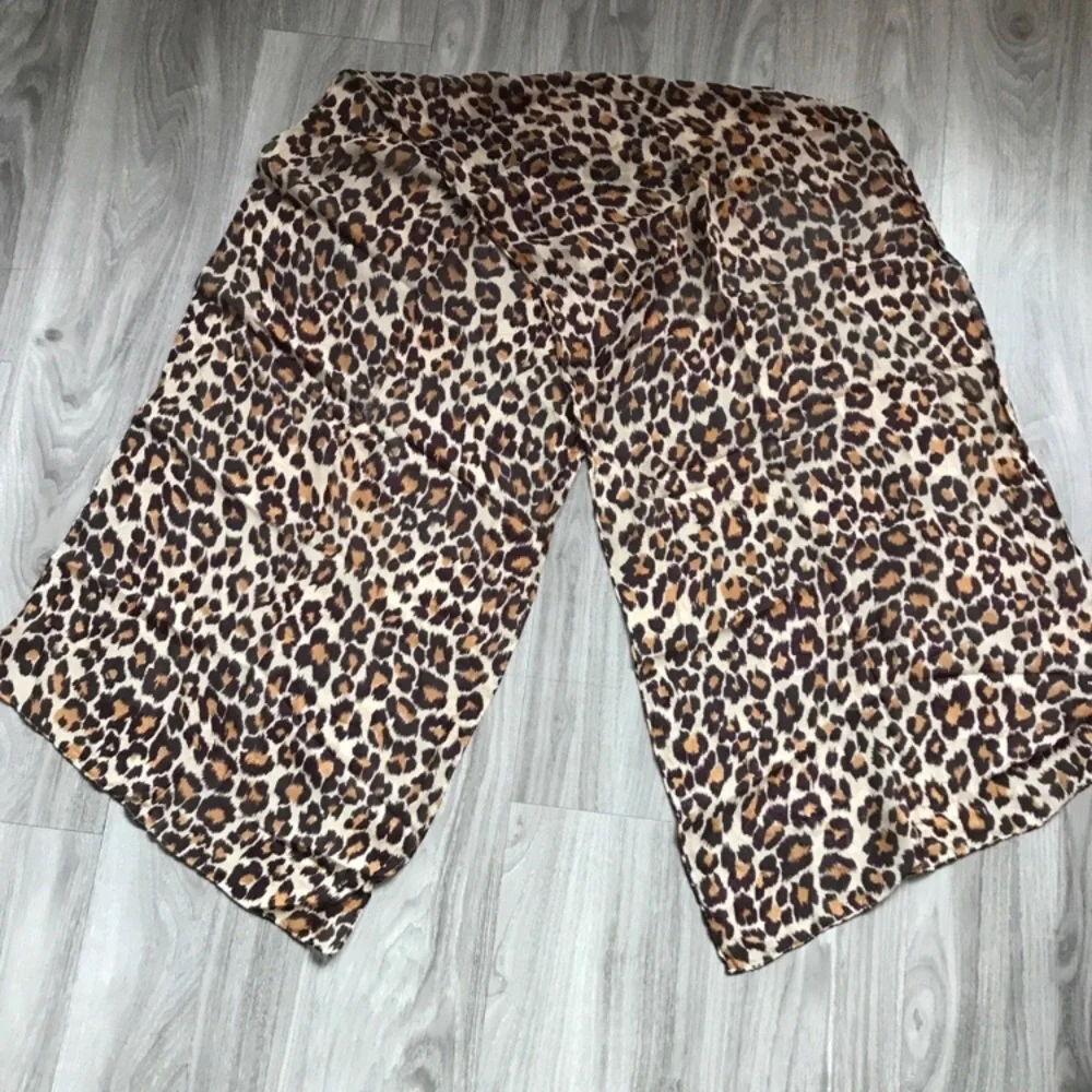 WOMENS SILK RECTANGLE SCARF CHEETAH ANIMAL PRINT CHIFFON